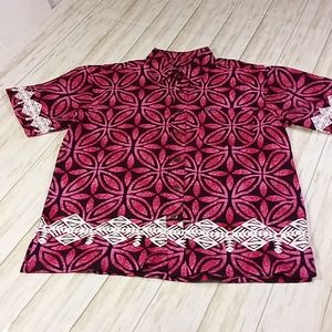 Tanoa Hawaiian Casual Button Up Shirt Men's Size L